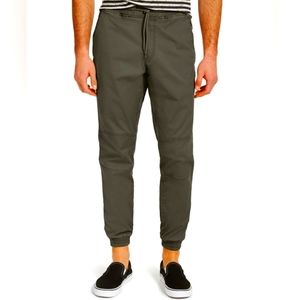 SUN + STONE Men's Articulated Olive Green Jogger Pants